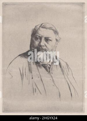 Porträt von Gustave Courbet 1878 Marcellin-Gilbert Desboutin. Porträt von Gustave Courbet. Marcellin-Gilbert Desboutin (Französisch, Cérilly 1823–1902 Nizza). 1878. Trockenpunkt. Gustave Courbet (Französisch, Ornans 1819–1877 La Tour-de-Peilz). Ausdrucke Stockfoto