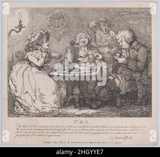 Tee (malerische Schönheiten von Boswell, Teil der erste) 15. Mai 1786 Thomas Rowlandson. Tee (malerische Schönheiten von Boswell, Teil der ersten). Malerische Schönheiten von Boswell. Thomas Rowlandson (British, London 1757–1827 London). 15.Mai 1786. Ätzen. Elizabeth Jackson (Großbritannien, aktiv 1785–87). Ausdrucke Stockfoto