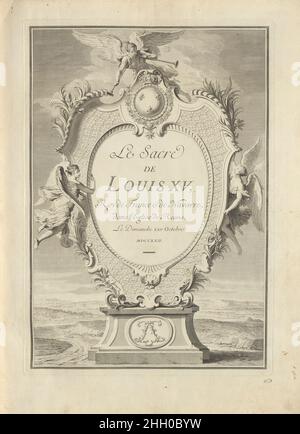 Le sacre de Louis XV, roy de France & de Navarre, dans l'église de Reims, le dimanche XXV octobre MDCCXXII 1723 Pierre Dulin. Le sacre de Louis XV, roy de France & de Navarre, dans l'église de Reims, le dimanche XXV octobre MDCCXXII. Pierre Dulin (Französisch, 1669–1748). 1723. Paris, Frankreich. Charles Nicolas Cochin I (Französisch, Paris 1688–1754 Paris) Stockfoto