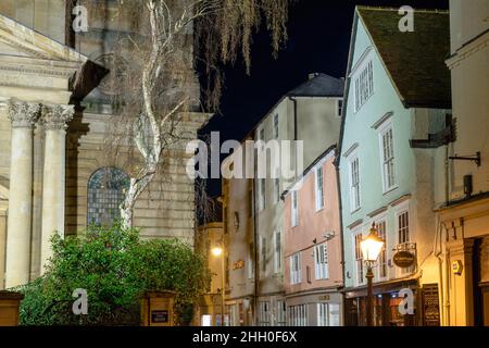 Turl Street am frühen Morgen im januar. Oxford, Oxfordshire, England Stockfoto