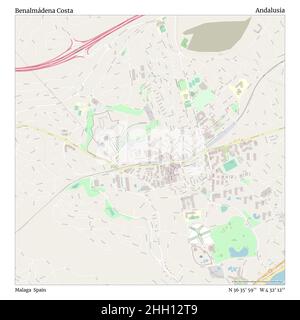 Benalmádena Costa, Malaga, Spanien, Andalusien, N 36 35' 59'', W 4 32' 12'', map, Timeless Map veröffentlicht im Jahr 2021. Reisende, Entdecker und Abenteurer wie Florence Nightingale, David Livingstone, Ernest Shackleton, Lewis and Clark und Sherlock Holmes haben sich bei der Planung von Reisen zu den entlegensten Ecken der Welt auf Karten verlassen.Timeless Maps kartiert die meisten Orte auf der Welt und zeigt die Verwirklichung großer Träume Stockfoto