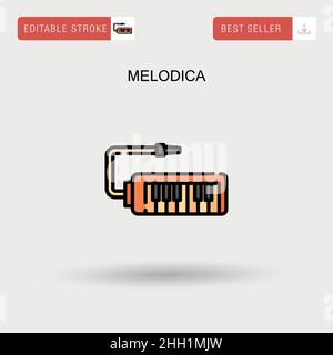 Einfaches Vektor-Symbol für Melodica. Stock Vektor