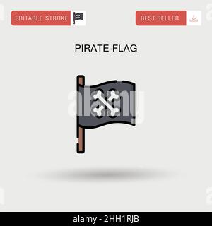 Pirate-Flag einfaches Vektor-Symbol. Stock Vektor