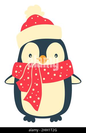 Christmas Penguin Cartoons Clip Art. Niedliche Pinguin Vektor-Illustration Stock Vektor