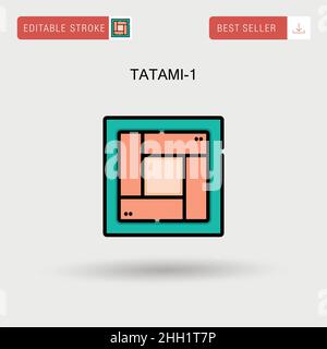 Tatami-1 einfaches Vektorsymbol. Stock Vektor