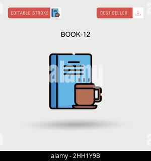 Book-12 einfaches Vektorsymbol. Stock Vektor