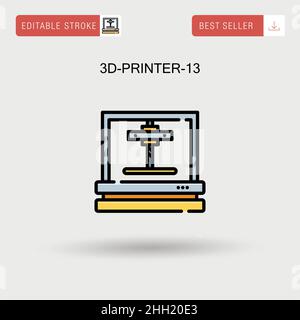 3D-printer-13 einfaches Vektorsymbol. Stock Vektor