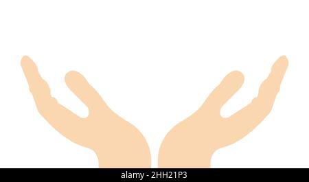Speichern von weißen Händen. Designvorlage für die Handpflege. Flache Vektorgrafik isoliert auf weißem Hintergrund. Stock Vektor