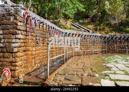 108 Holy Springs in Muktinath. Heiliger Ort der Buddhisten und Hindus. Nepal Stockfoto