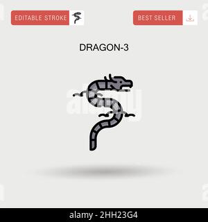 Dragon-3 einfaches Vektor-Symbol. Stock Vektor
