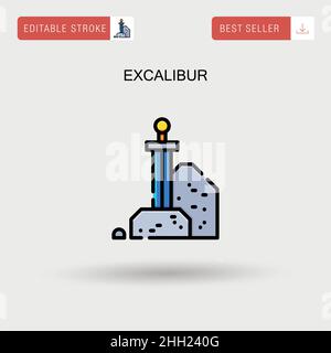 Excalibur einfaches Vektorsymbol. Stock Vektor