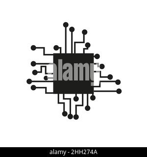 Infografik zu Chip-Prozessor-Symbol in flachem Stil isoliert.Vektordarstellung. EPS 10 Stock Vektor