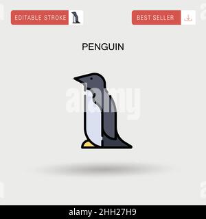 Pinguin einfaches Vektorsymbol. Stock Vektor