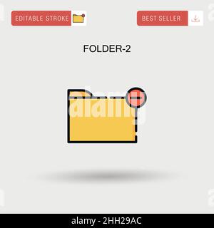 Folder-2 einfaches Vektorsymbol. Stock Vektor
