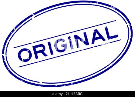 Grunge blau Original Wort oval Gummi-Siegel Stempel auf weißem Hintergrund Stock Vektor