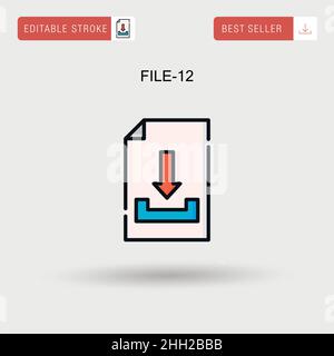 File-12 einfaches Vektorsymbol. Stock Vektor