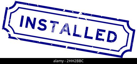 Grunge blau installiert Wort Gummi Siegel Stempel auf weißem Hintergrund Stock Vektor
