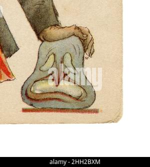 Konstantin Sergejewitsch Stanislawski (Russisch: Константин Сергеевич Станиславский; 17. Januar [O.S. 5. Januar] 1863. – 7. August 1938) war eine bahnbrechende sowjetische und russische Theaterpraktikerin. Alte Postkarte aus der UdSSR, 1938. Details. Stockfoto