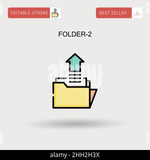 Folder-2 einfaches Vektorsymbol. Stock Vektor