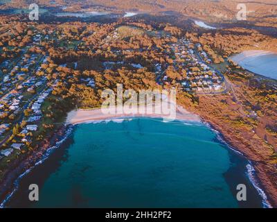 Luftaufnahme des Bawley Point Beach, NSW, Australien Stockfoto