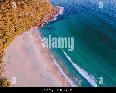 Luftaufnahme des Bawley Point Beach, NSW, Australien Stockfoto