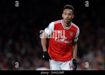 Pierre-Emerick Aubameyang von Arsenal während des Premier League-Spiels zwischen Arsenal und Everton im Emirates Stadium in London, Großbritannien - 16th. Februar 2020 Stockfoto