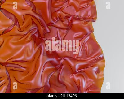 Abstrakter Hintergrund Luxus orange Tuch oder flüssige Welle. Elegantes Tapetendesign. 3D Rendern Stockfoto
