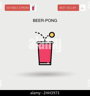 Bier-Pong einfaches Vektorsymbol. Stock Vektor