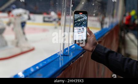 Ishockey, SHL, Djurgarden - Leksand bei hovet in Stockholm Schweden 20220122. Hochwertige Fotos Stockfoto