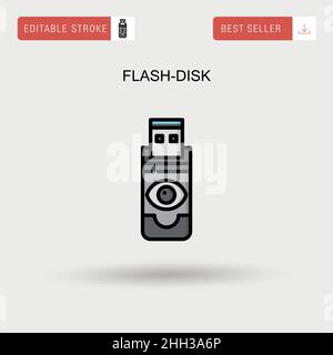 Einfaches Vektorsymbol für Flash-Disk. Stock Vektor