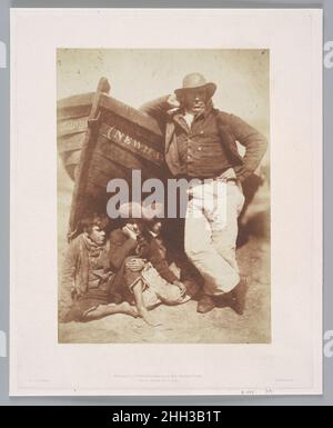 Three Unknown Boys und James Linton, Newhaven 1843–47 Hill und Adamson. Three Unknown Boys und James Linton, Newhaven. Robert Adamson (British, St. Andrews, Schottland 1821–1848 St. Andrews, Schottland). 1843–47. Gesalzener Papierdruck aus Negativpapier. Fotos Stockfoto