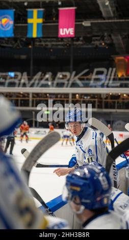 Ishockey, SHL, Djurgarden - Leksand bei hovet in Stockholm Schweden 20220122. Hochwertige Fotos Stockfoto