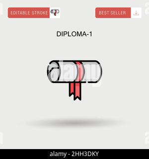 Diploma-1 einfaches Vektorsymbol. Stock Vektor