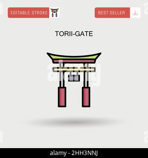 Einfaches Vektor-Symbol für Torii-Gate. Stock Vektor