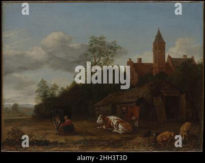 Barnyard-Szene ca. 1650–55 Anthonie van Borssom Niederländisch. Barnyard-Szene 435723 Stockfoto