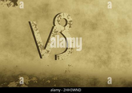 Goldenes Sternzeichen Steinbock auf goldenem Hintergrund. 3D Rendering-Illustration. Abstraktes, modernes Farbmuster für Design. Stockfoto