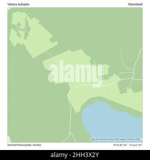 Västra Acksjön, Gemeinde Karlstad, Schweden, Värmland, N 59 38' 59'', E 13 43' 59'', map, Timeless Map veröffentlicht im Jahr 2021. Reisende, Entdecker und Abenteurer wie Florence Nightingale, David Livingstone, Ernest Shackleton, Lewis and Clark und Sherlock Holmes haben sich bei der Planung von Reisen zu den entlegensten Ecken der Welt auf Karten verlassen.Timeless Maps kartiert die meisten Orte auf der Welt und zeigt die Verwirklichung großer Träume. Stockfoto