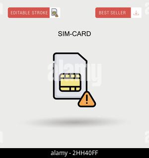 Einfaches Vektorsymbol der SIM-Karte. Stock Vektor