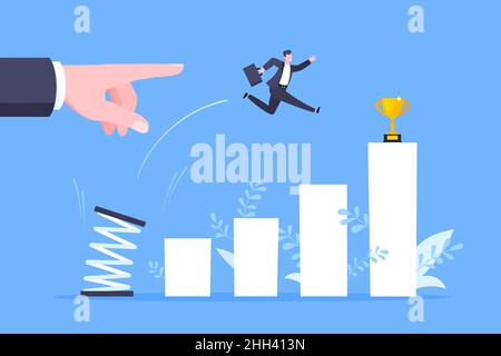 Business Mentor hilft, die Karriere mit Sprungbrett Vektor Illustration zu verbessern. Stock Vektor