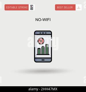 Einfaches Vektorsymbol ohne WiFi. Stock Vektor