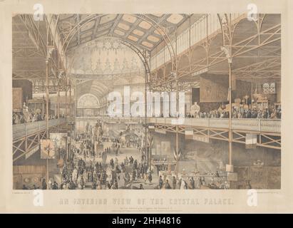 Eine Innenansicht des New York Crystal Palace 1853 gezeichnet und lithographiert von Charles Parsons American. Innenansicht des New York Crystal Palace 339881 Stockfoto