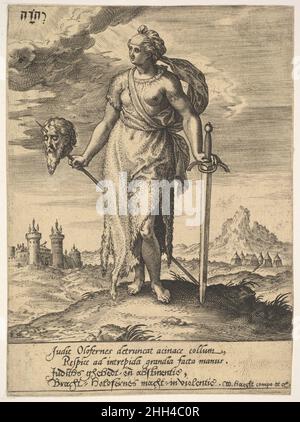 Judith, aus Willem van Haecht, Tyrannorum proemia, 1578 1578 Hieronymus (Jerome) Wierix Niederländisch. Judith, aus Willem van Haecht, Tyrannorum proemia, 1578 398765 Stockfoto