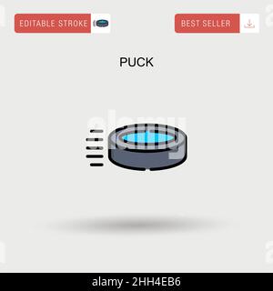 Einfaches Vektorsymbol für Puck. Stock Vektor