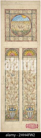 Entwurf für ein Buntglasfenster 1866–92 Alexander Gibbs British. Entwurf für ein Buntglasfenster 363686 Stockfoto