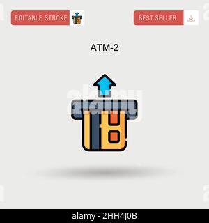 Einfaches Vektorsymbol ATM-2. Stock Vektor
