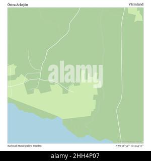Östra Acksjön, Gemeinde Karlstad, Schweden, Värmland, N 59 38' 59'', E 13 45' 0'', map, Timeless Map veröffentlicht im Jahr 2021. Reisende, Entdecker und Abenteurer wie Florence Nightingale, David Livingstone, Ernest Shackleton, Lewis and Clark und Sherlock Holmes haben sich bei der Planung von Reisen zu den entlegensten Ecken der Welt auf Karten verlassen.Timeless Maps kartiert die meisten Orte auf der Welt und zeigt die Verwirklichung großer Träume. Stockfoto