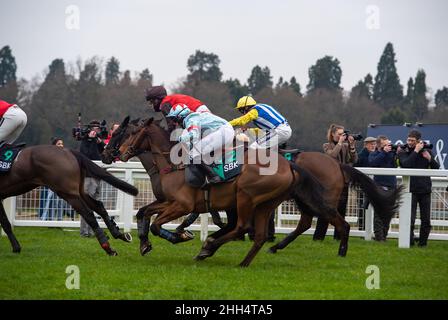 Ascot, Bergen, Großbritannien. 23rd. Januar 2022. Der SBL Handicap Steeple Chase (Klasse 3). Quelle: Maureen McLean/Alamy Stockfoto