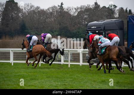 Ascot, Bergen, Großbritannien. 23rd. Januar 2022. Der SBL Handicap Steeple Chase (Klasse 3). Quelle: Maureen McLean/Alamy Stockfoto