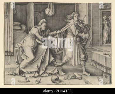 Joseph und Potiphars Frau 1512 Lucas van Leyden Niederlandisch. Joseph und Potiphars Frau 364706 Stockfoto