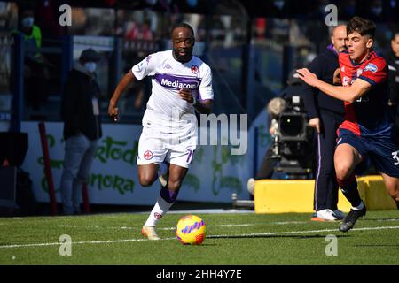 Sardegna Arena, Cagliari, Italien, 23. Januar 2022, Jonathan Ikone' während des Spiels Cagliari Calcio gegen ACF Fiorentina - italienische Fußballserie A Stockfoto